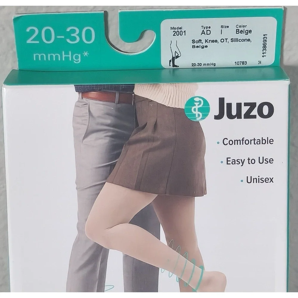 Juzo 2001 Soft 20-30 Closed Toe Knee High Compression Stockings w/Silicone‎ Band
